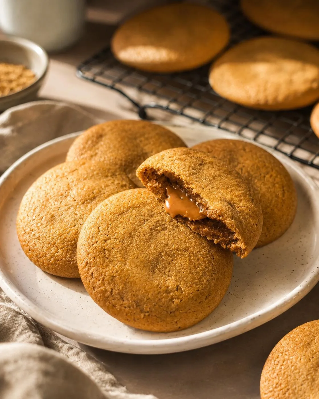 Stuffed Biscoff Cookies — freshly baked to order in Surrey