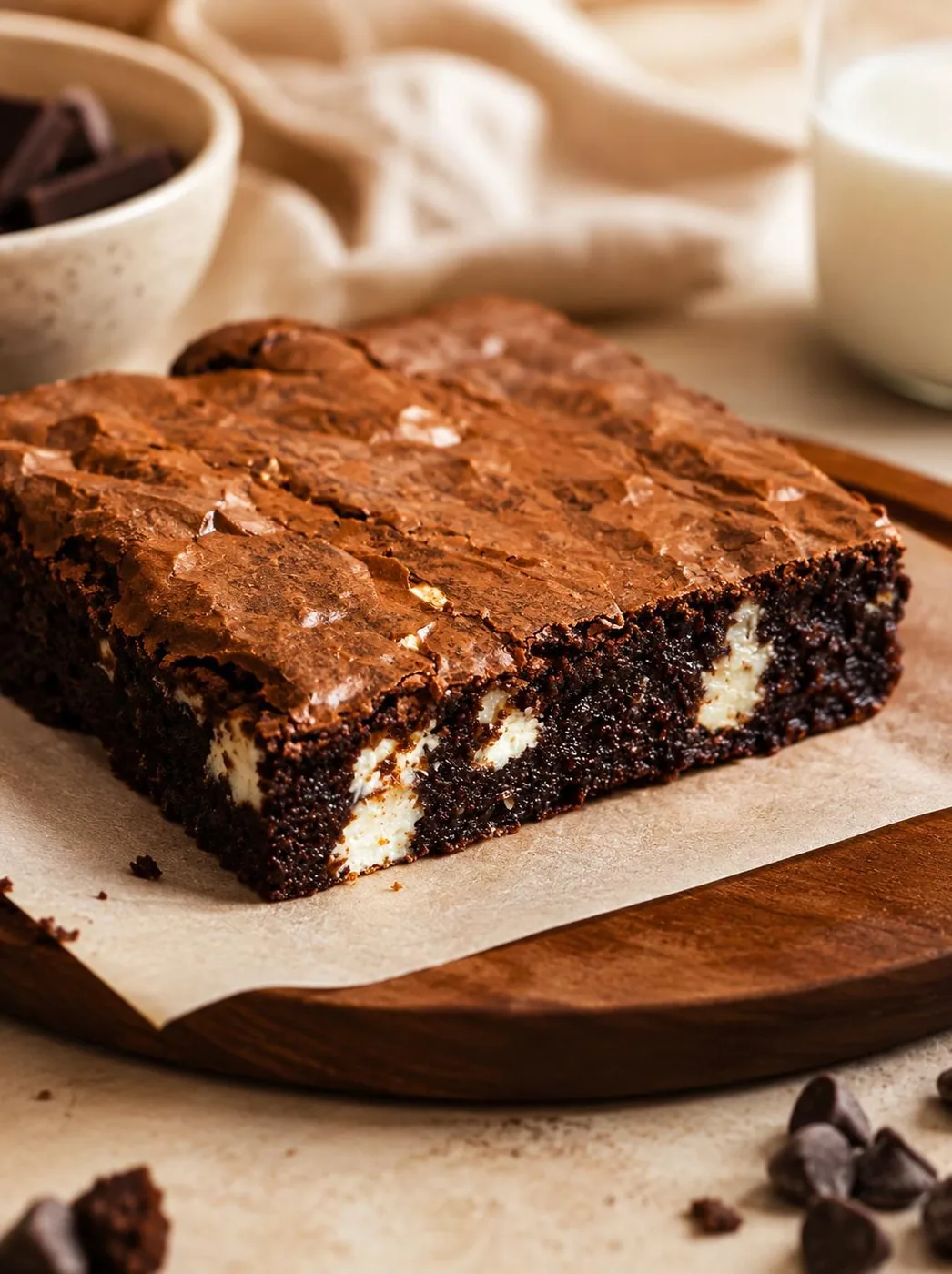 White Chocolate Chip Brownies — freshly baked to order in Surrey